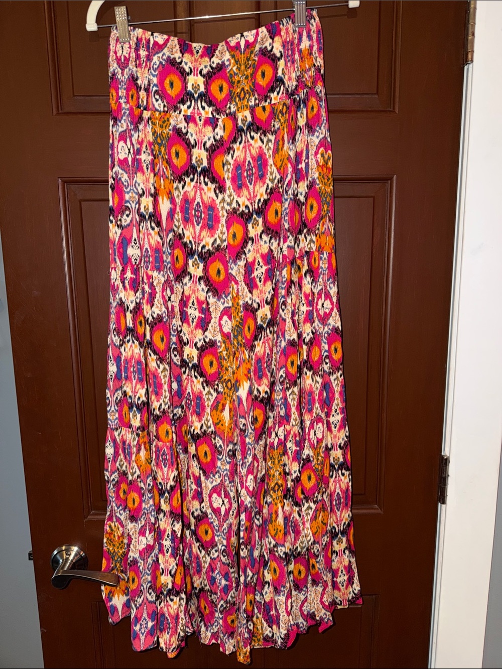 Vibrant Pink & Orange Printed Maxi Skirt - Picture 5 of 8